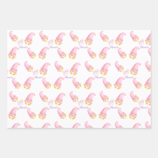 カワイトピンクベビーシャワー格言 ラッピングペーパーシート (正面3)