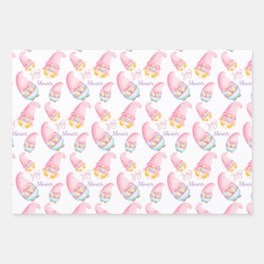 カワイトピンクベビーシャワー格言 ラッピングペーパーシート (正面)