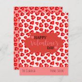 カワイトピンク&レッドレオパードハートズキッズ教室 シーズンカード (正面/裏面)