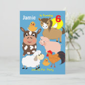 カワイトファームアニマルテーマ子供の誕生日パーティー 招待状 (スタンド正面)