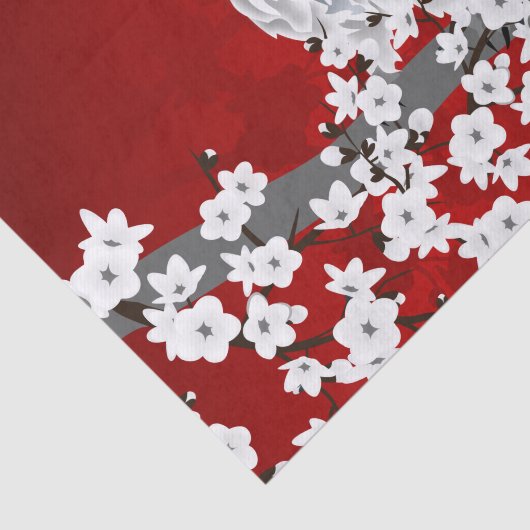 カワイトフクロウさくらんぼブロッサムレッド白黒 薄葉紙 (詳細)
