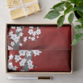 カワイトフクロウさくらんぼブロッサムレッド白黒 薄葉紙 (ギフト)