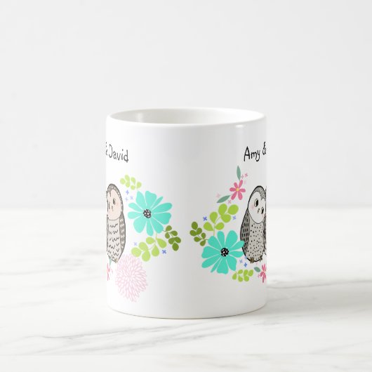 カワイトフクロウカパーソナライズされたップル名前をカスタムする  コーヒーマグカップ (中央)