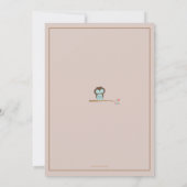 カワイトフクロウファミリーカップルベビーシャワー招待状 招待状 (裏面)