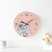 カワイトフクロウ&さくらんぼブラッズバラ金ゴールド ラージ壁時計 (ホーム)