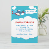 カワイトフライパーボーイベビー誕生告知カード 案内状 (スタンド正面)