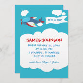 カワイトフライパーボーイベビー誕生告知カード 案内状 (正面/裏面)