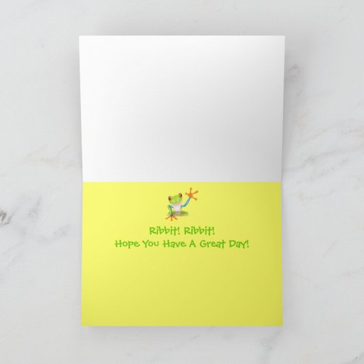 カワイトフロッおもしろいグ動物キッズハッピーバースデー カード (内部)