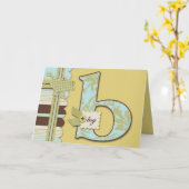 カワイトフロッグリーピング& Bモノグラムベビーシャワー カード (黄色い花)