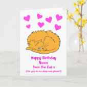 カワイトフロムザスリープキャットハート誕生日 カード (黄色い花)