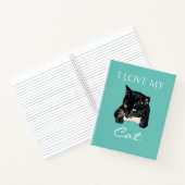 カワイトブラックキャットカスタム写真ターコイズ ノートブック (内部)