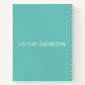 カワイトブラックキャットカスタム写真ターコイズ ノートブック (裏面)