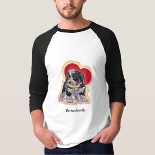 カワイトブラックタンポップアートベルヌドールデジタルハート Tシャツ