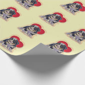 カワイトブラックタンポップアートベルネドールハートパターン ラッピングペーパー (角)