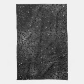 カワイトブラックチータヒョウスキンプリント動物 キッチンタオル (縦)