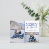 カワイトブルーメリークリスマスフォトカード シーズンカード (スタンド正面)
