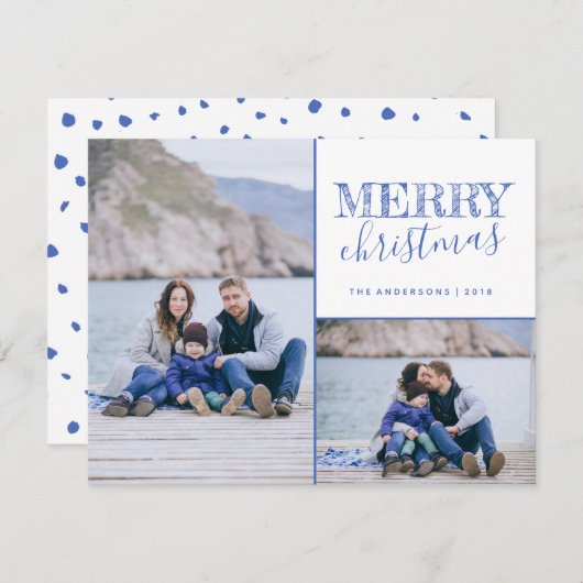 カワイトブルーメリークリスマスフォトカード シーズンカード (正面/裏面)