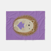 カワイトヘッジホッグで紫のハート フリースブランケット (正面(横))