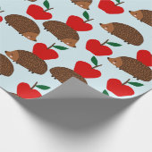 カワイトヘッジホッグ&リンゴラッピング紙 ラッピングペーパー (角)