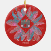 カワイトベア |赤のクリスマス セラミックオーナメント (裏面)