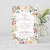 カワイトベビーイン開花フローラガールベビーシャワーボホ 招待状 (スタンド正面)