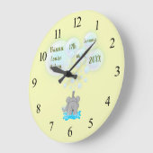 カワイトベビーエ吹レファントのモノグラムの泡 ラージ壁時計 (傾斜)