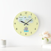 カワイトベビーエ吹レファントのモノグラムの泡 ラージ壁時計 (ホーム)