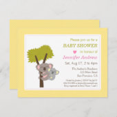 カワイトベビーコアラベア&ママベビーシャワー 招待状 (正面/裏面)