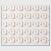 カワイトベビーシャワーベビー足パーソナライズされたピンクネーム ラッピングペーパー (フラット)