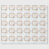 カワイトベビーシャワーベビー足ブルパーソナライズされたーネーム ラッピングペーパー (フラット)