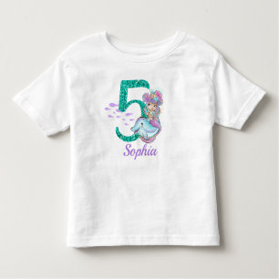カワイトベビーマーメイド5th誕生日Tシャツ トドラーTシャツ