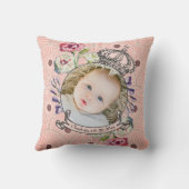 カワイトベビー写真保存名誕生日付カスタム クッション (裏面)