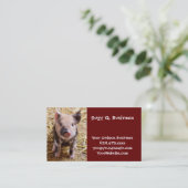 カワイトベビー子豚ファームアニマルズ納屋周囲の庭ベビー 名刺 (スタンド正面)