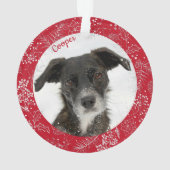 カワイトペットの子犬のホリデーフォトネーム オーナメント (裏面)