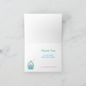 カワイトペンギンファミリーベビーシャワーサンキューカード サンキューカード (内部)