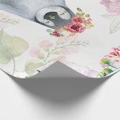 カワイトペンギン娘誕生日ギフトラブペンギン ラッピングペーパー (角)