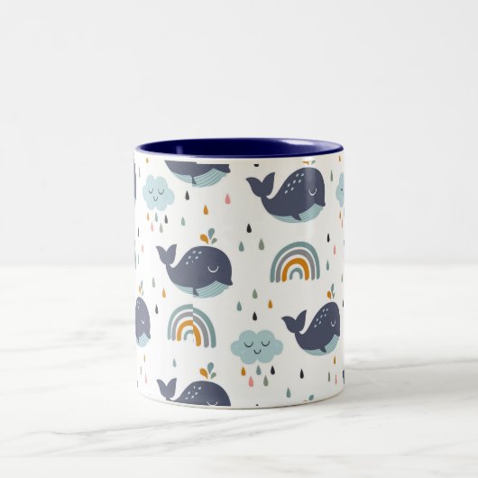 カワイトホエールキッズマグ ツートーンマグカップ (中央)