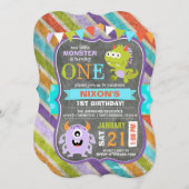 カワイトホラーリトルモンスターズ誕生日 招待状 (正面/裏面)