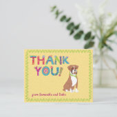 カワイトボクサーおもしろいカラフルフローラ文字         サンキューカード (スタンド正面)