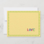 カワイトボクサーおもしろいカラフルフローラ文字         サンキューカード (裏面)