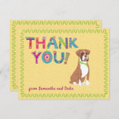 カワイトボクサーおもしろいカラフルフローラ文字         サンキューカード (正面/裏面)