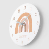 カワイトボホレインボーピパーソナライズされたンク ラージ壁時計 (傾斜)