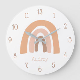 カワイトボホレインボーピパーソナライズされたンク ラージ壁時計