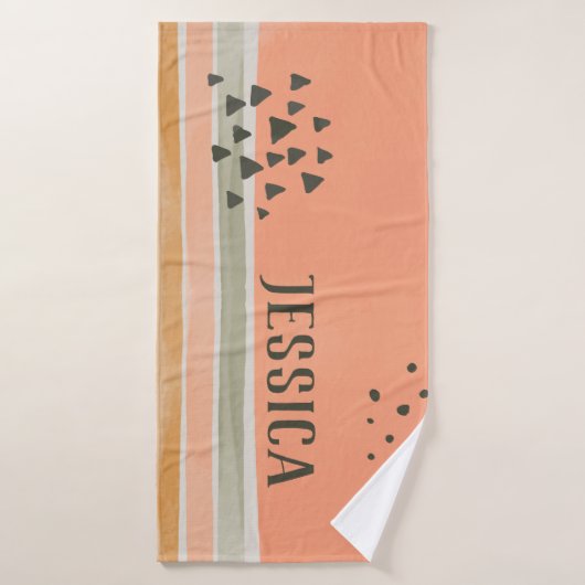 カワイトボホ水彩パーソナライズされた名バスタオル バスタオル (バスタオル)