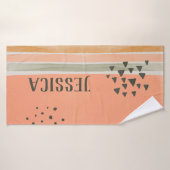 カワイトボホ水彩パーソナライズされた名バスタオル バスタオル (バスタオル)