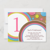 . .カワイトポルクアドットバースデーパーティーの招待 招待状 (裏面)