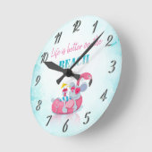 カワイトマウススタイリッシュビーチ    ラウンド壁時計 (傾斜)