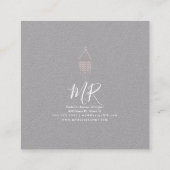 カワイトマクラメアーティスト手作りデザインピンク スクエア名刺 (裏面)