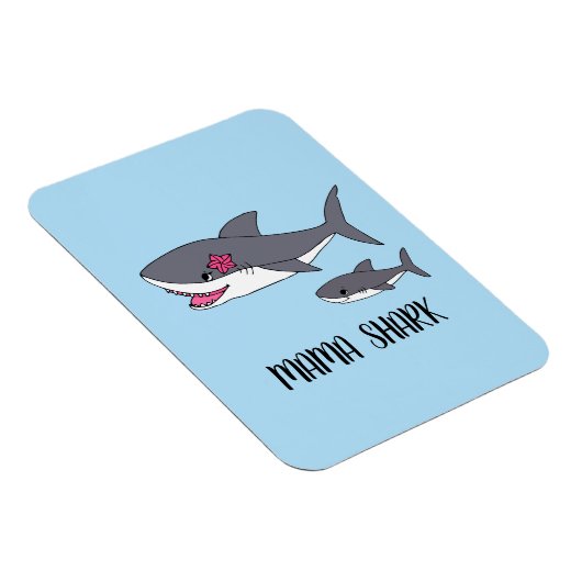 カワイトママシャークとベビーシャーク マグネット (右側)