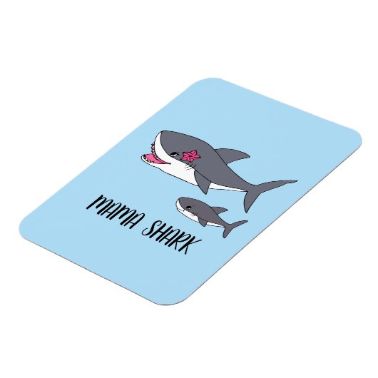 カワイトママシャークとベビーシャーク マグネット (左側)